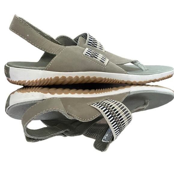 Sorel Out N About Plus Walking Leather Sage Green Sandals size 9.5 - Picture 10 of 11